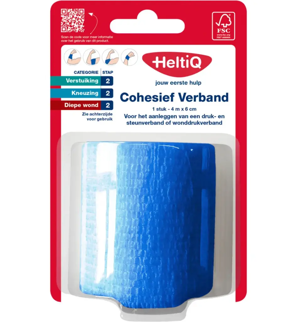 HeltiQ Cohesief verband 4m x 6 cm (1 stuk)