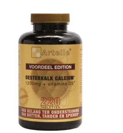 Artelle Oesterkalk 1200mg, Calcium + Vit D3 (220 tabletten)