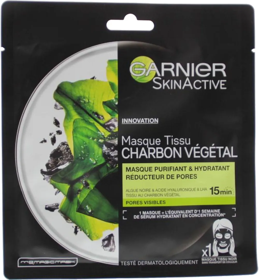 Garnier Skin active tissue mask charcoal (28 gr)