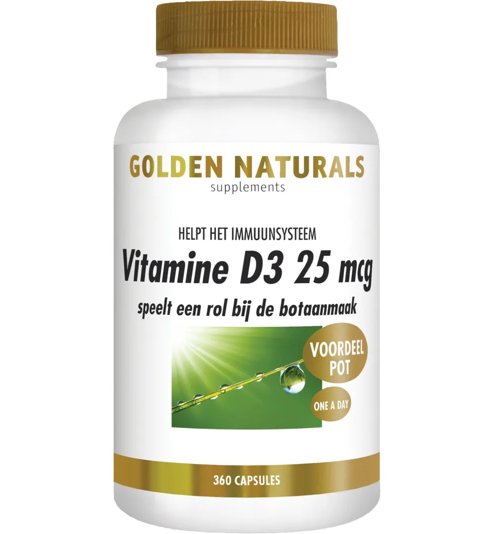 Golden Naturals Vitamine D3 25 mcg (360 softgels)