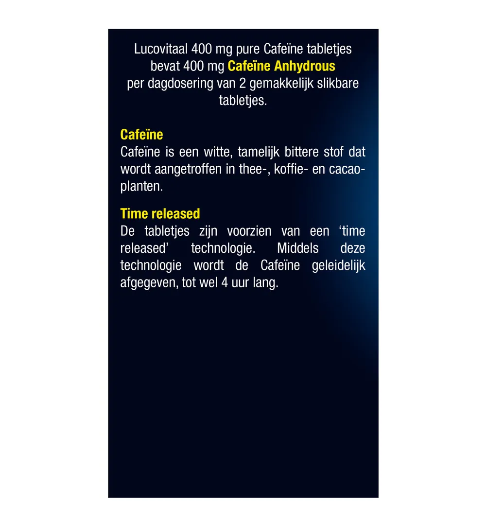 Lucovitaal Pure Cafeïne 400Mg (30 tabletten) - image 5