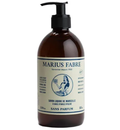 Marius Fabre Nature Marseille Zeep Zonder Parfum Met Pomp (500 ml)
