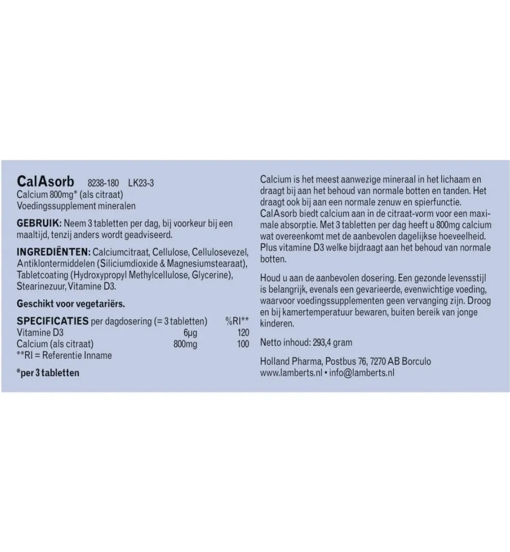 Lamberts CalAsorb (180 tabletten)