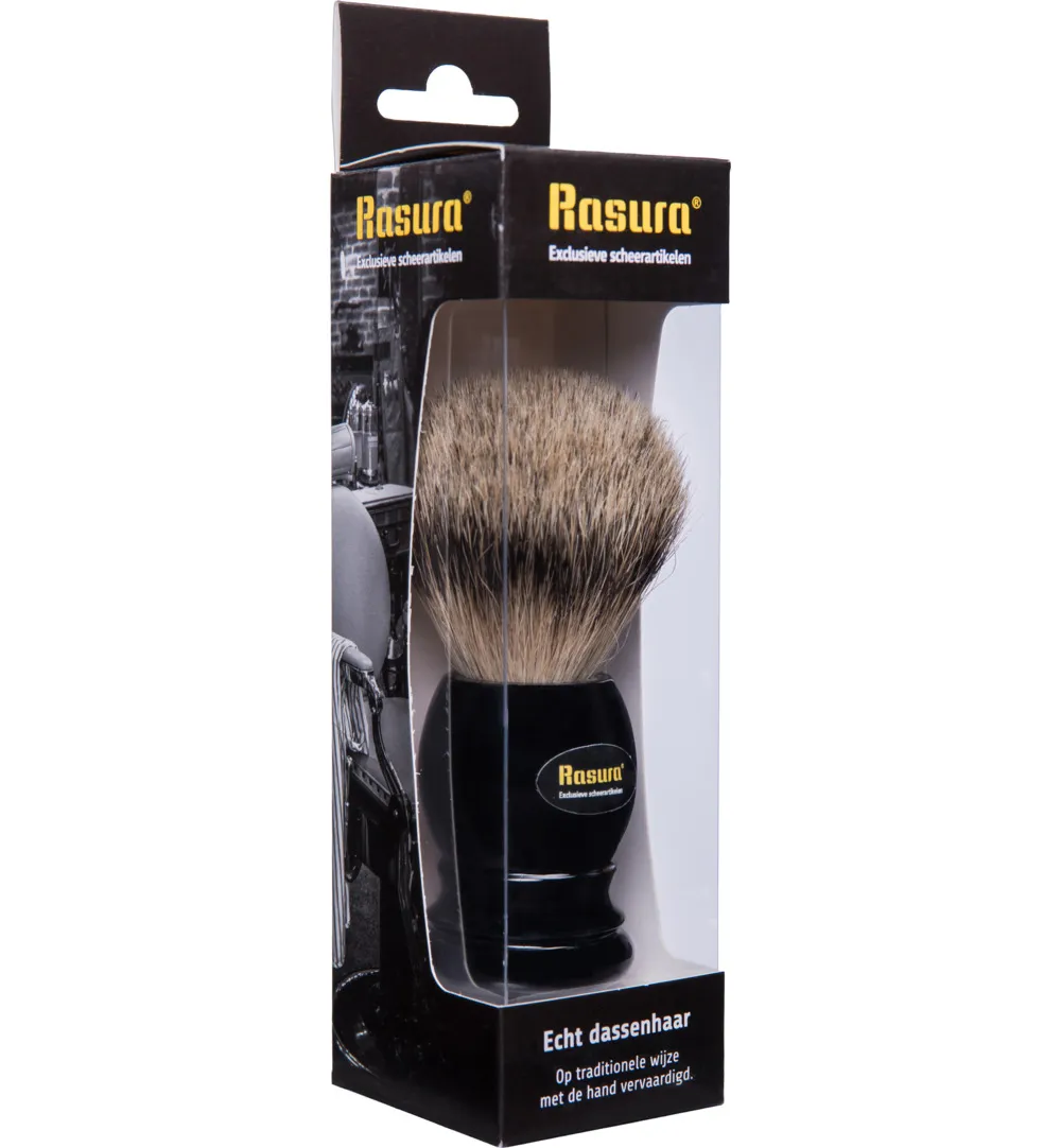 Rasura Scheerkwast silverspits zwart (1 stuk)