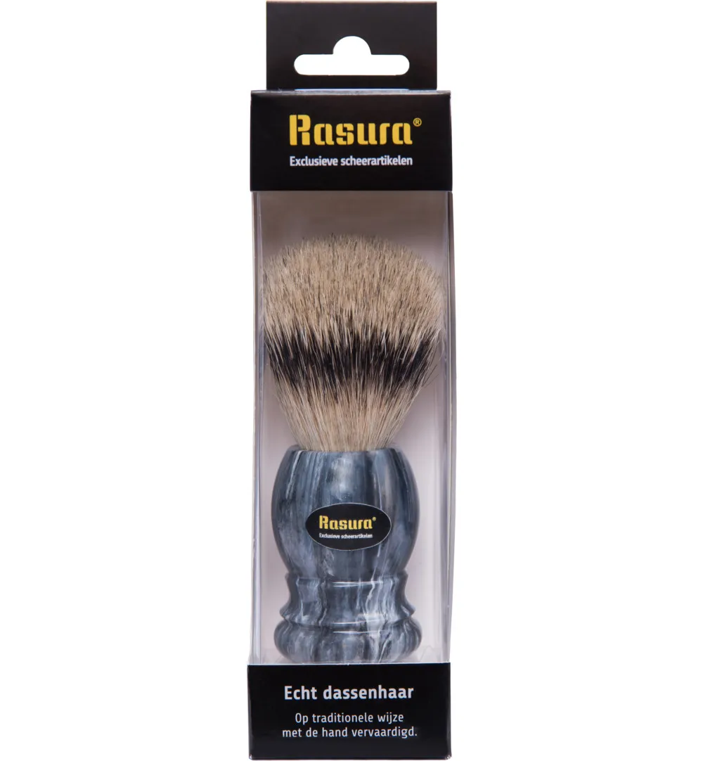 Rasura Scheerkwast silverspits marmer/grijs (1 stuk)