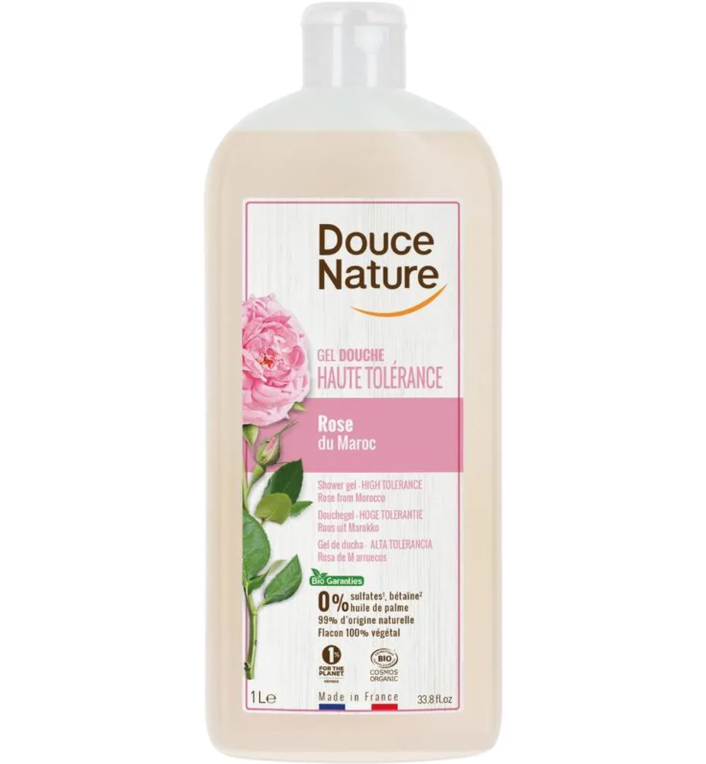 Douce Nature Douchegel hoge tolerantie roos uit Marokko bio (1000 ml)