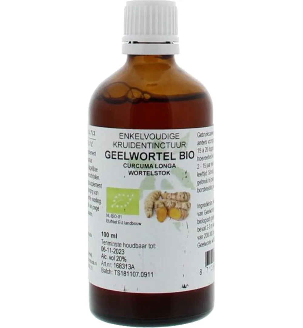De Cruydhof Curcuma longa / geelwortel tinctuur bio (100 ml)