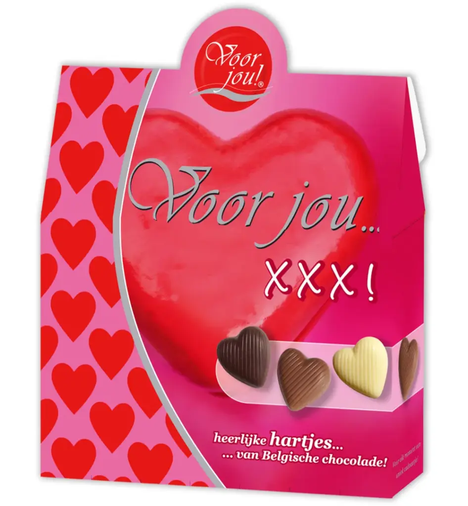 Voor Jou! Cadeau doos hartjes XXX (100 gr)