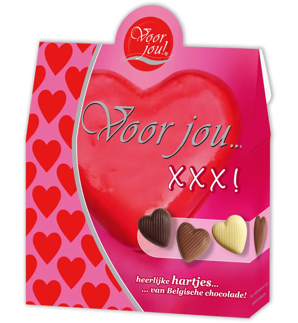Voor Jou! Cadeau doos hartjes XXX (100 gr)