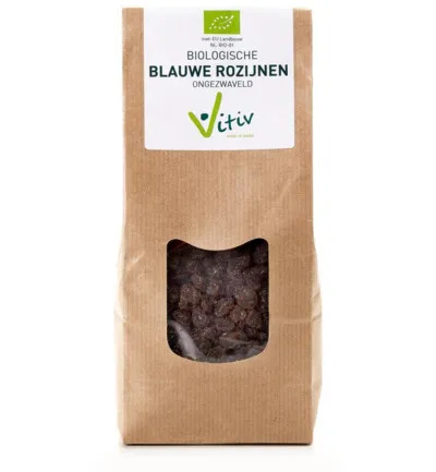 Vitiv Blauwe Rozijnen Klein Bio (500 gr)