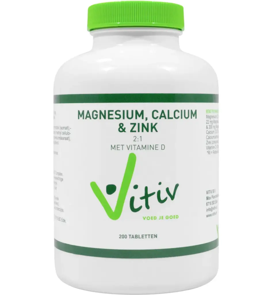 Vitiv Magnesium Calcium Zink (200 tabletten)