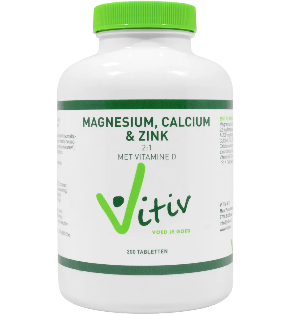 Vitiv Magnesium Calcium Zink (200 tabletten)