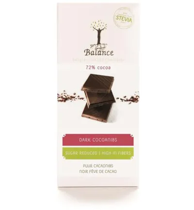 Balance Choco stevia tablet puur cacao (85 gr)