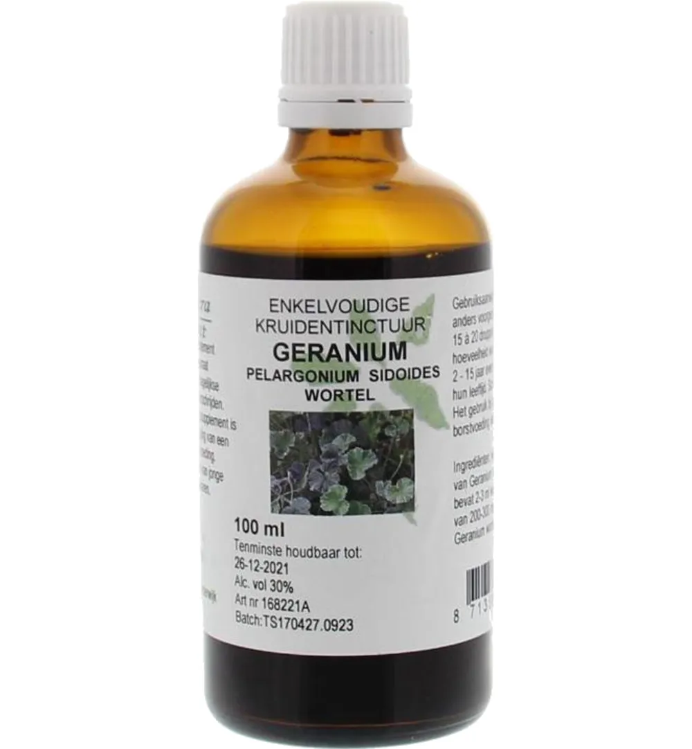 De Cruydhof Pelargonium / geraniumwortel tinctuur (100 ml)