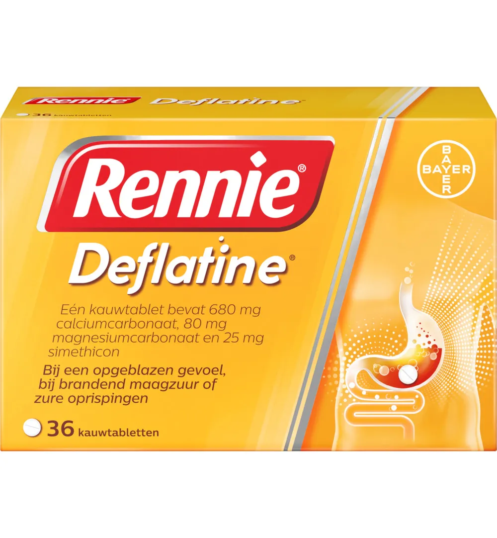 Rennie Deflatine (36 tabletten)