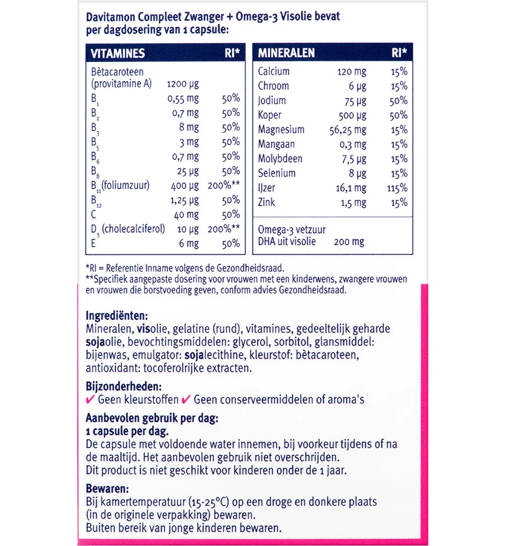 Davitamon Compleet Zwanger Plus Visolie (60 capsules)