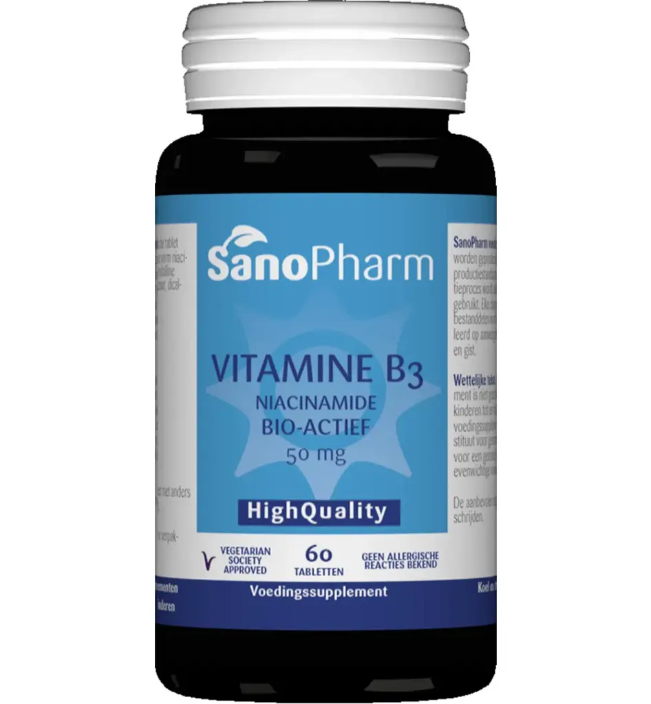 Sanopharm Vitamine B3 niacinamide 50 mg (60 tabletten)