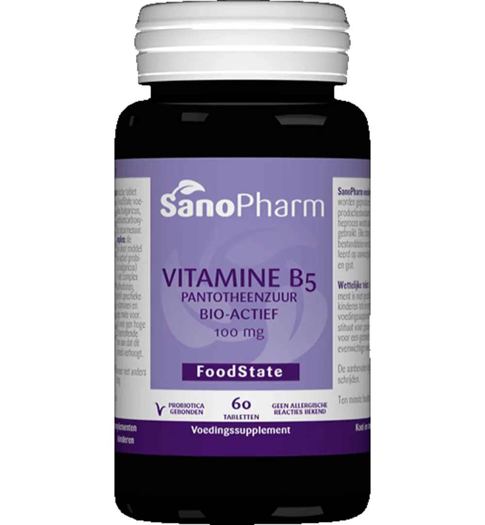 Sanopharm Vitamine B5 pantotheenzuur 100 mg (60 tabletten)