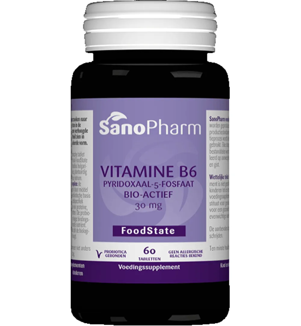 Sanopharm Vitamine B6 Pyridoxaal-5-Fosfaat 30 Mg (60 tabletten)