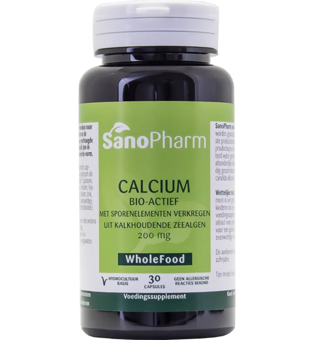 Sanopharm Calcium 200 mg wholefood (30 capsules)