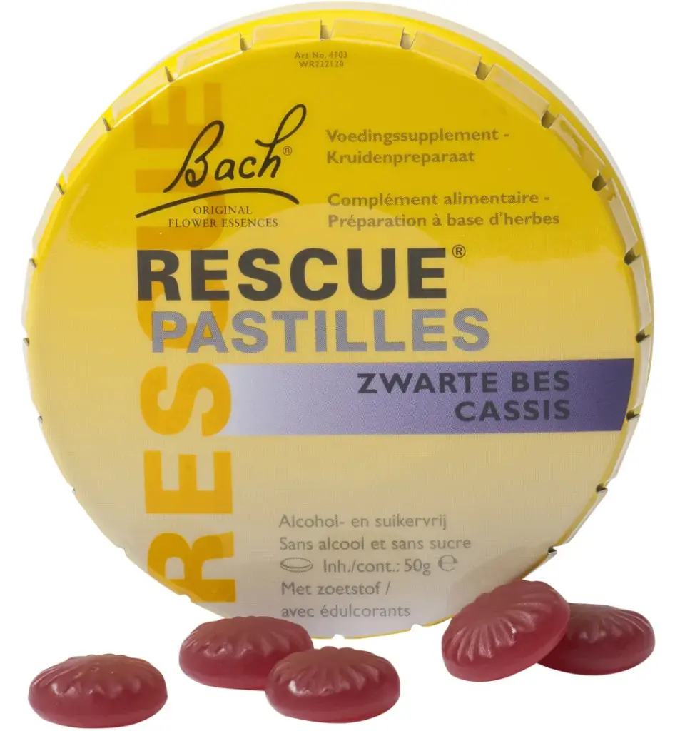Bach Rescue pastilles zwarte bes (50 gr)