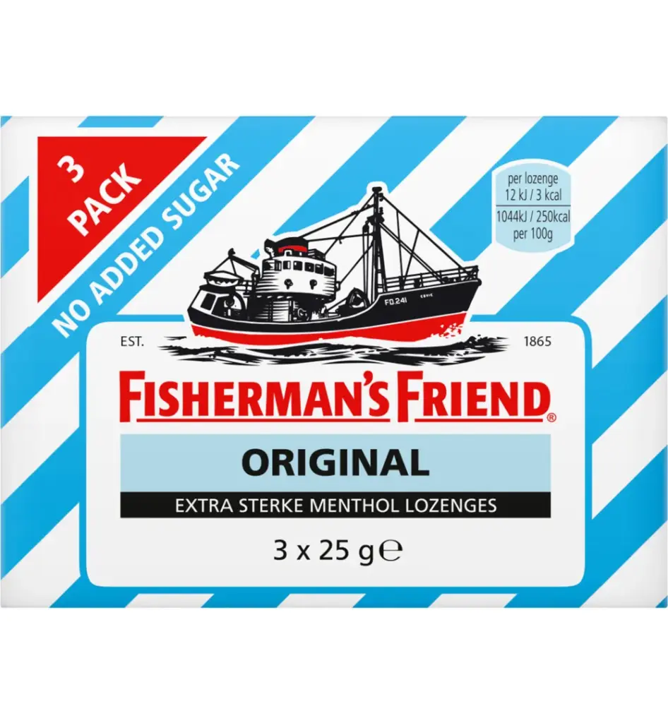 Fisherman's Friend Original extra sterk suikervrij 3-pack (3 x 25 gr)