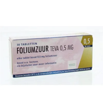 Teva Foliumzuur 0.5 (30 tabletten)
