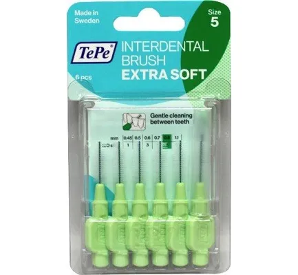 TePe Interdentale rager extra soft lichtgroen maat 5 (6 stuks)