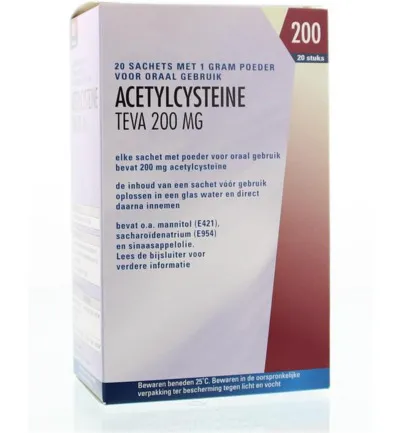 Teva Acetylcysteine 200 mg (20 zakjes)