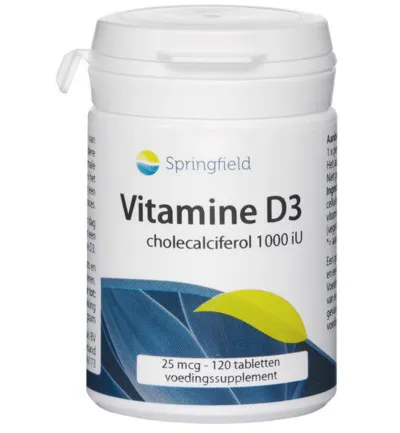 Springfield Vitamine D3 1000IU (120 tabletten)