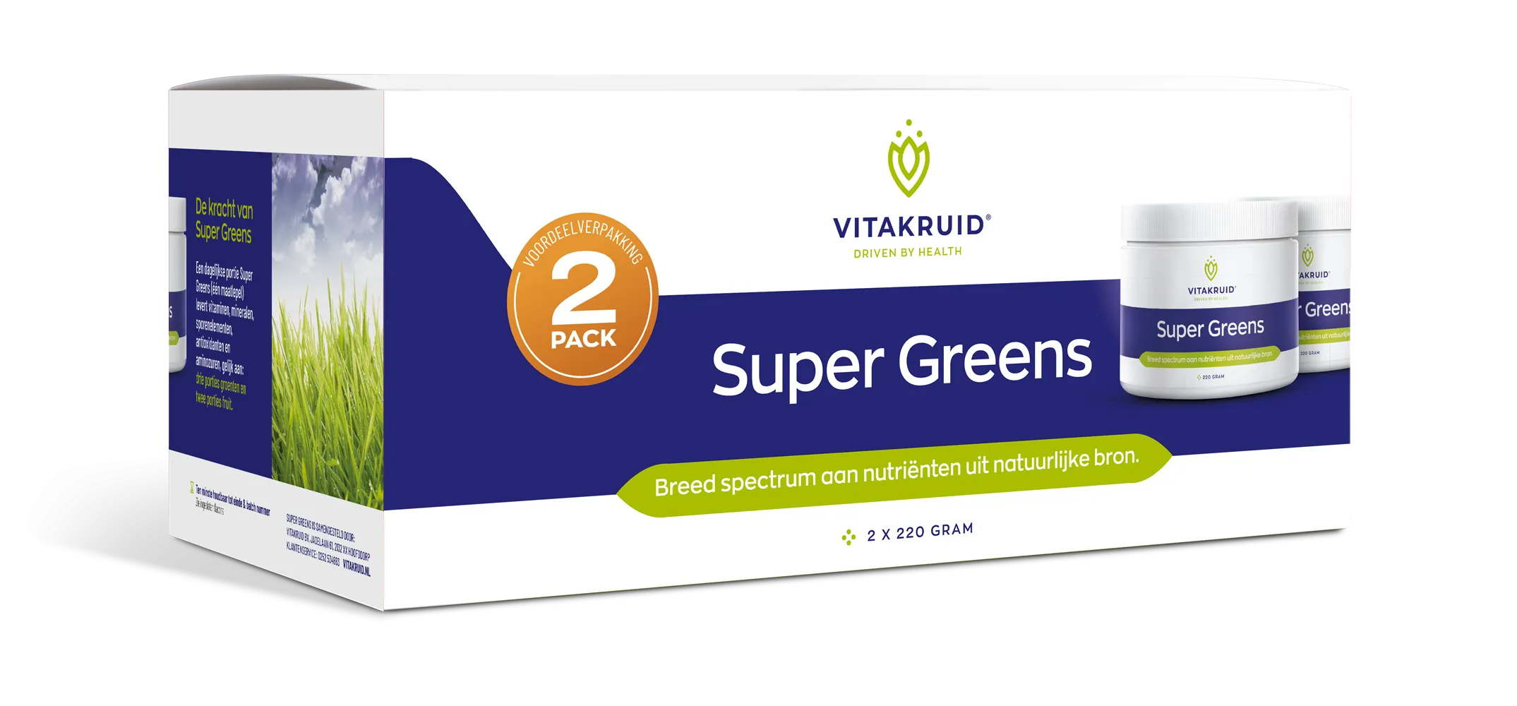 Vitakruid Super Greens 2-Pack Oa Probiotica & Enzymen (2 X 220 gr)