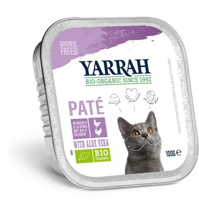 Yarrah Kattenvoer Pate Met Kip En Kalkoen Bio (100 gr)