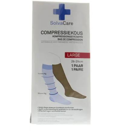SolvaCare Compressiekous beige L 26 - 29 cm (1 paar)
