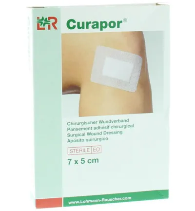Curapor Wondpleister 7 x 5 cm steriel (5 stuks)