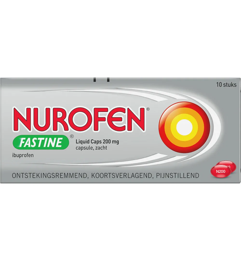 Nurofen Fastine liquid caps 200 mg (10 stuks)