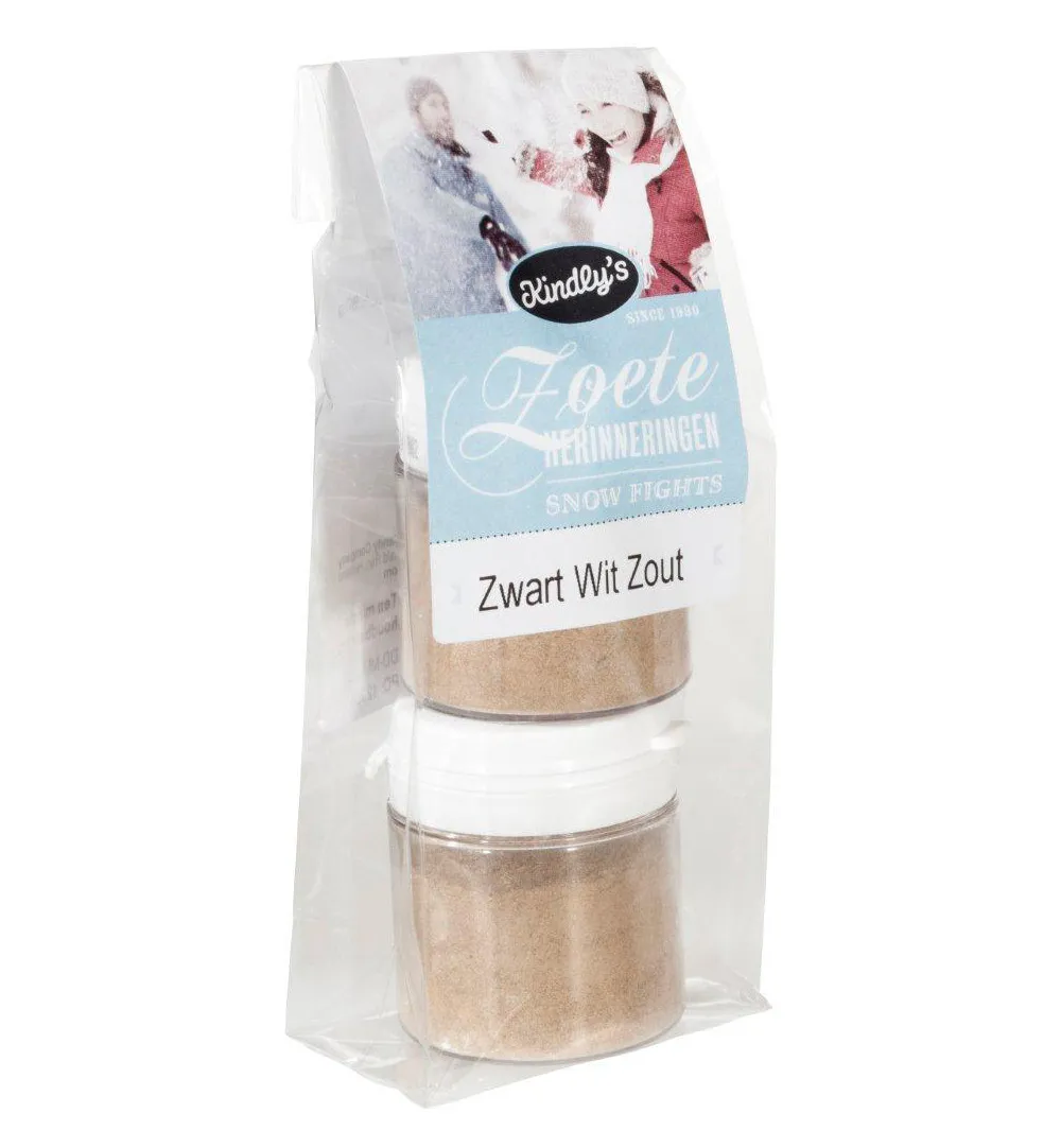 Kindly's Zwart wit potjes zout (2 x 25 gr)