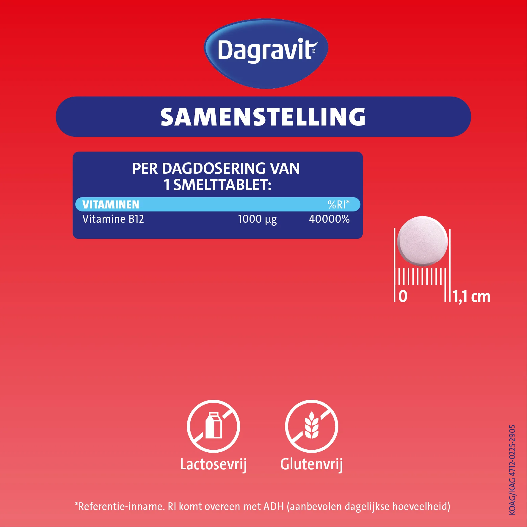 Dagravit Vitamine B12 1000mcg  (100 smelttabletten) - image 3