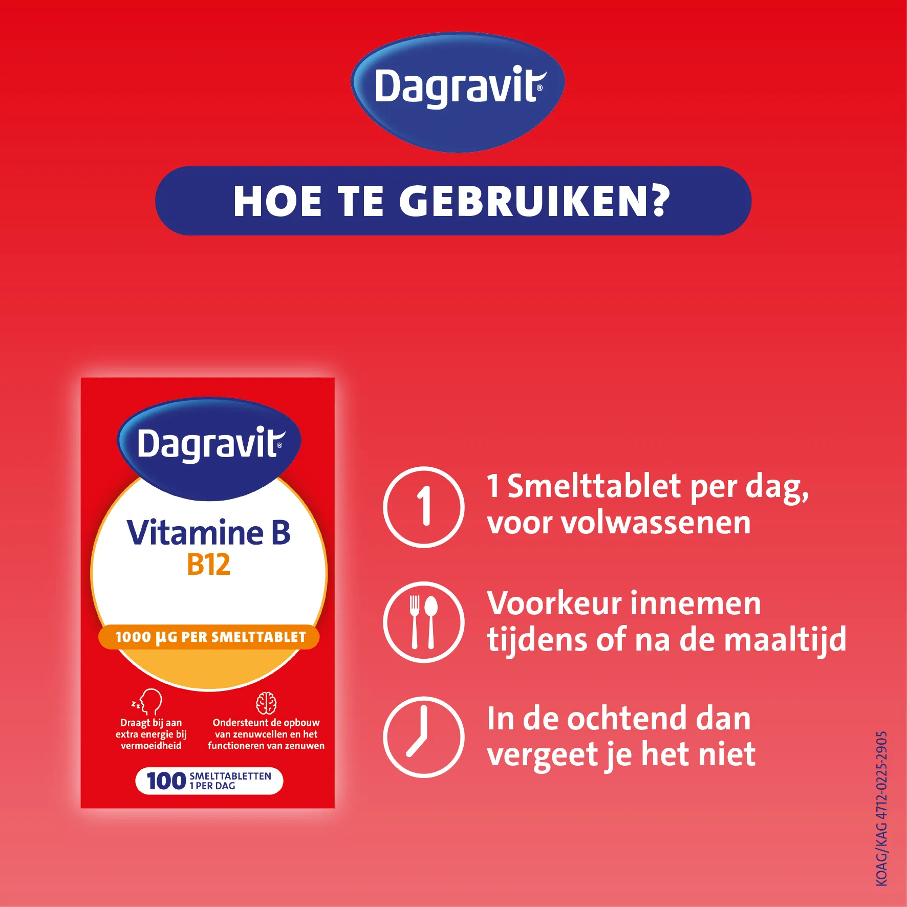 Dagravit Vitamine B12 1000mcg  (100 smelttabletten) - image 4
