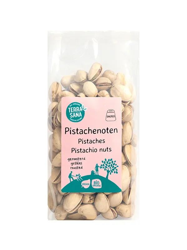 TerraSana Pistachenoten geroosterd met zout bio (200 gr)