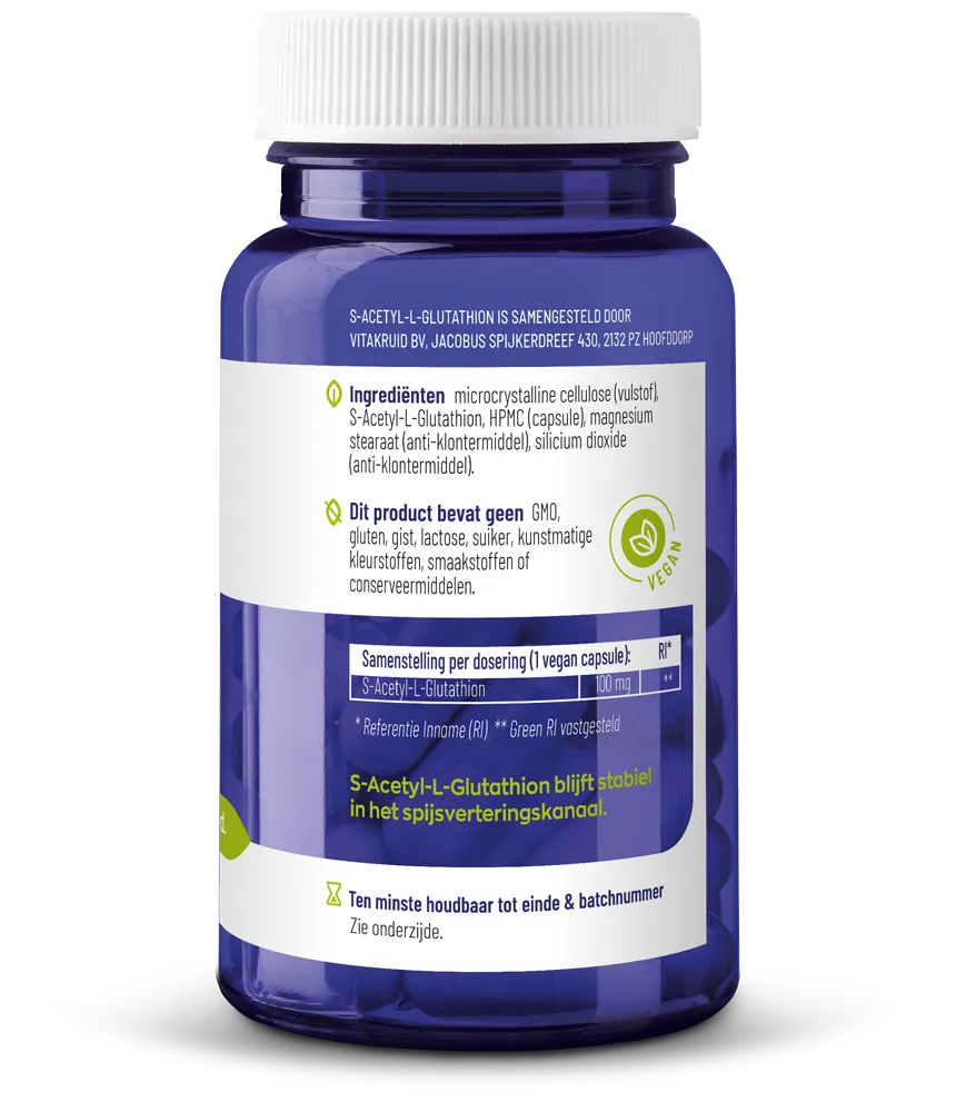 Vitakruid S-Acetyl-L-Glutathion 100 Mg (30 vega capsules) - image 2