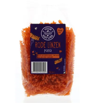 Your Organic Nature Rode Linzen Pasta Glutenvrij (250 gr)
