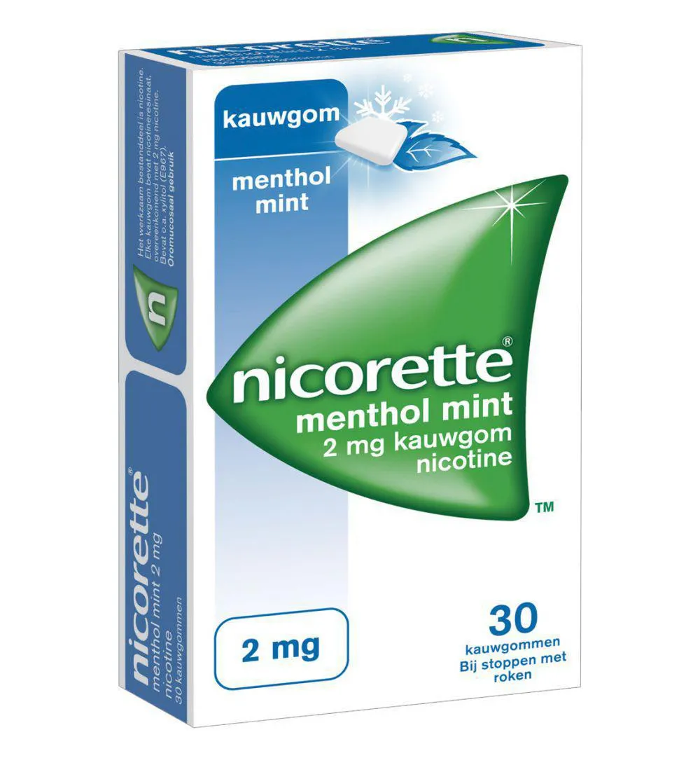 Nicorette Kauwgom 2Mg Menthol Mint (30 stuks)