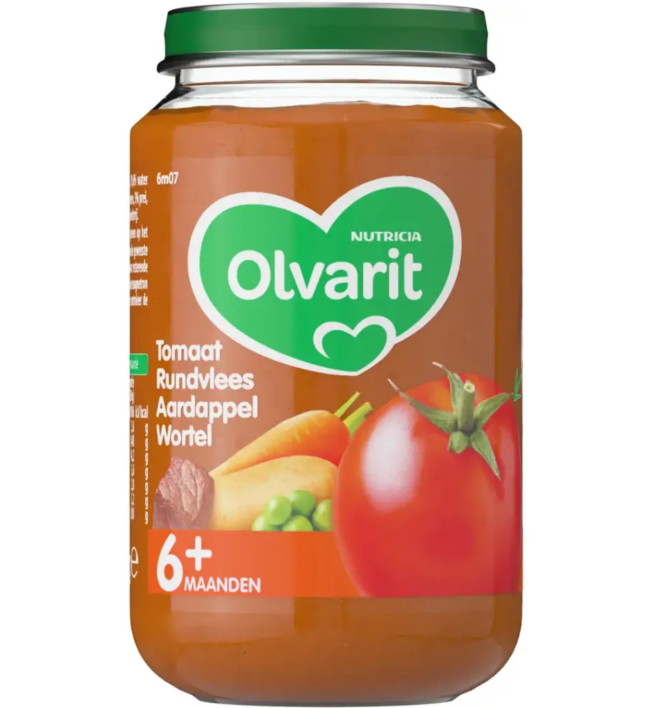 Olvarit Tomaat rundvlees aardappel wortel (200 gr)