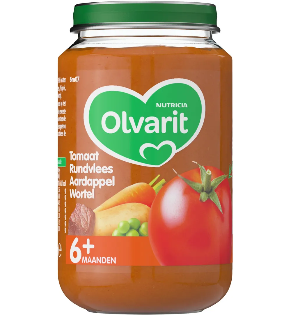 Olvarit Tomaat rundvlees aardappel wortel (200 gr)
