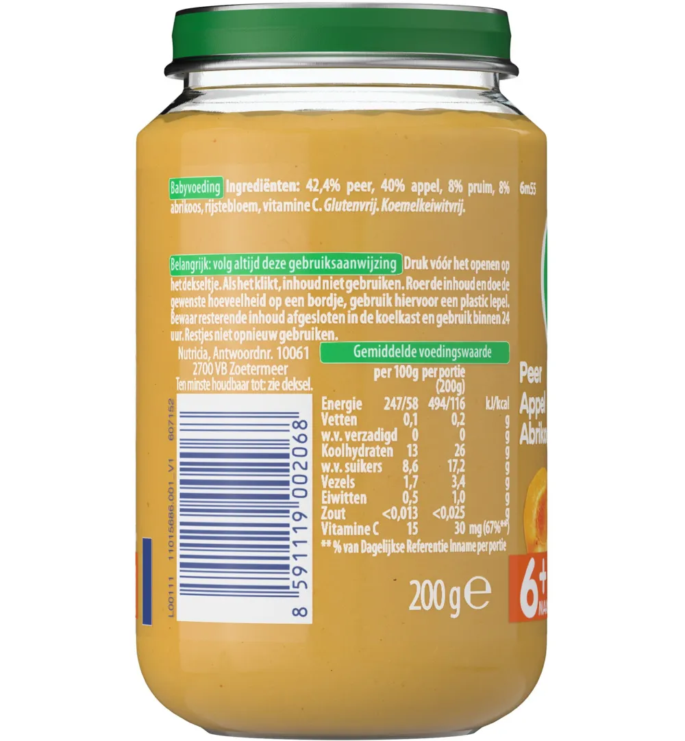 Olvarit Peer appel abrikoos 6M55 (200 gr) - image 2