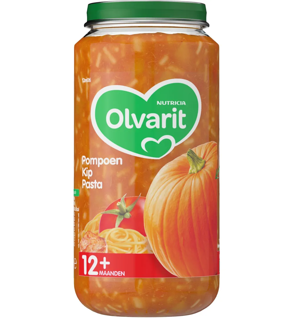 Olvarit Pompoen kip pasta 12M06 (250 gr)