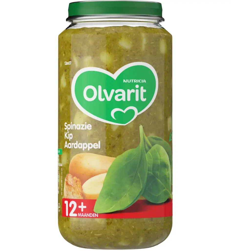 Olvarit Spinazie kip aardappel 12M07 (250 gr)