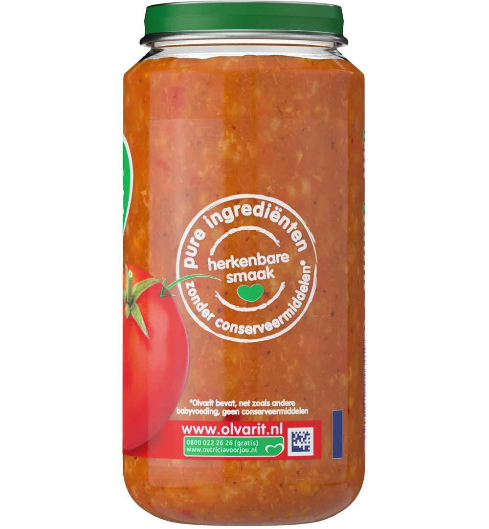 Olvarit Tomaat kip rijst 12M12 (250 gr)