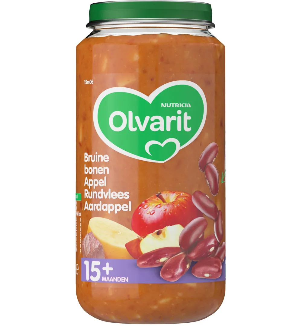 Olvarit Bruine bonen appel rundvlees aardappel 15M06 (250 gr)
