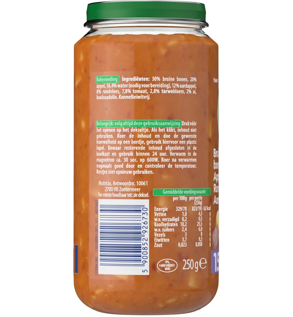 Olvarit Bruine bonen appel rundvlees aardappel 15M06 (250 gr) - image 2